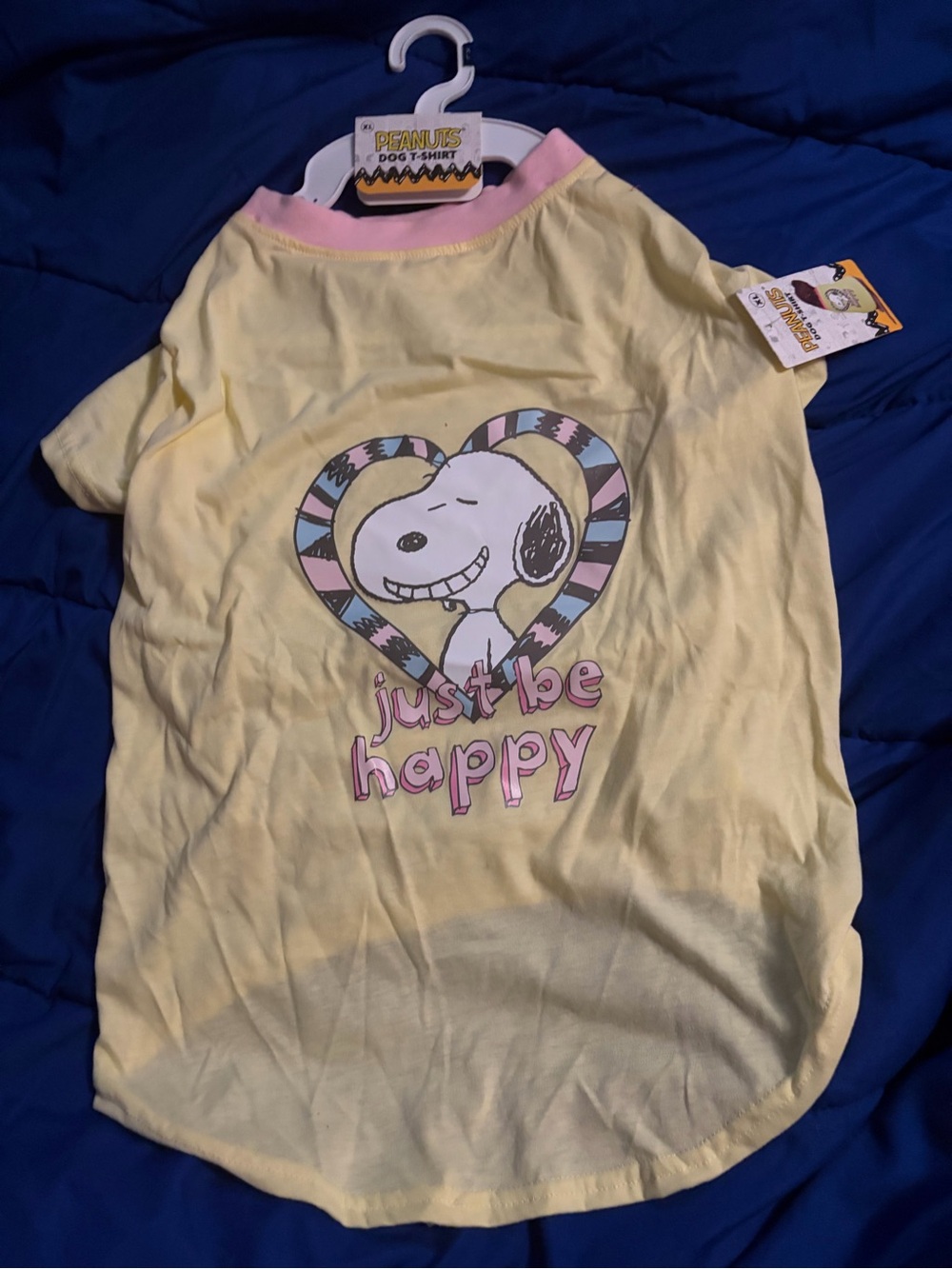 (XL) Peanuts Snoopy "Just Be Happy" Dog Shirt
